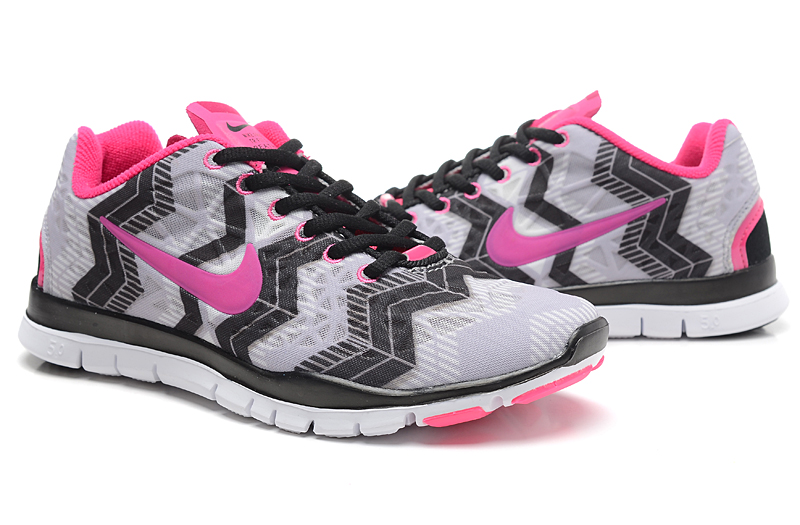 NIKE FREE TR FIT 3 PRT women running shoes black gray pink (2)